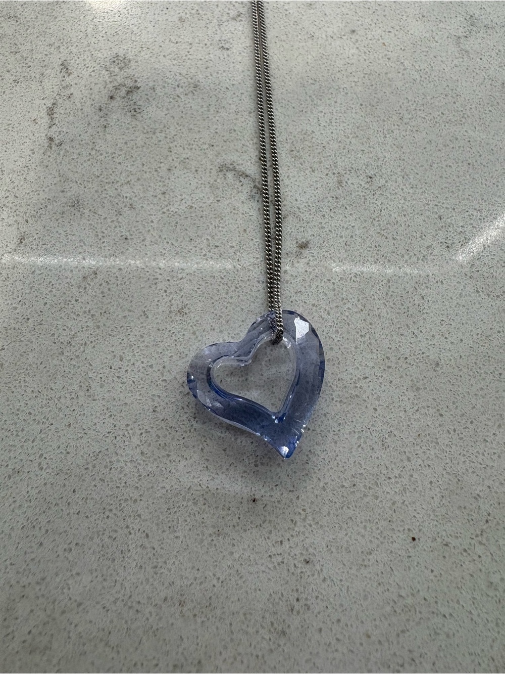 Swarovski Light Purple Heart Crystal Pendant Necklace